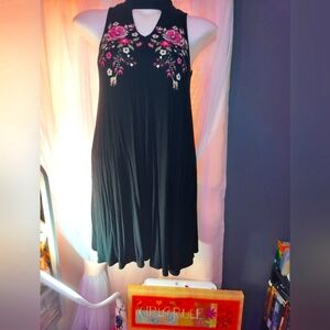 Embroidered Midi Dress